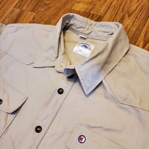 Martin Bros Work Shirt Men 3XL Tan FR Flame Resistant Long Sleeve Snap Button